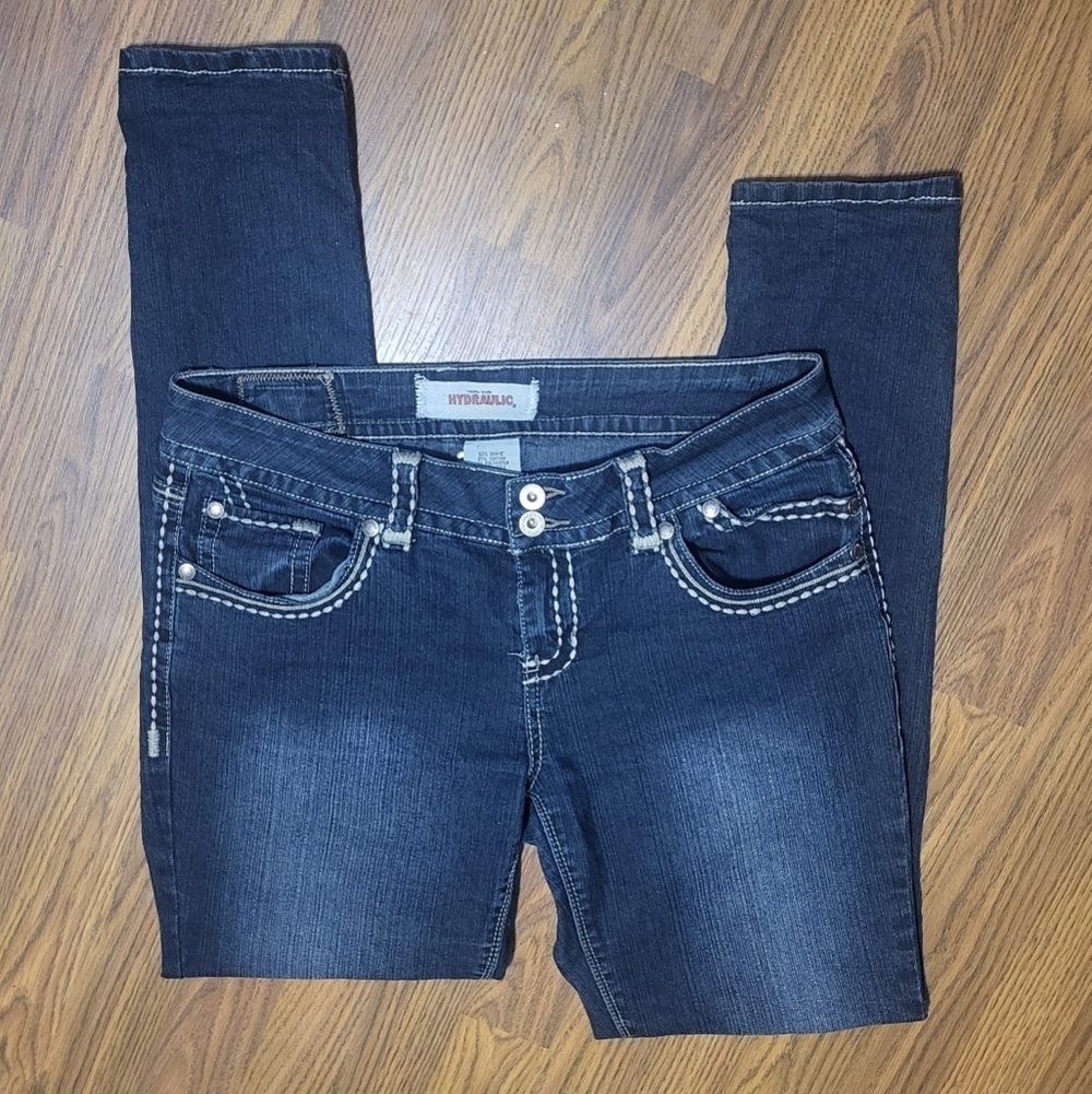 Hydraulic Women’s Size 11/12 (33x30) Dark Straight Jeans Contrast Stitch Y2K B74